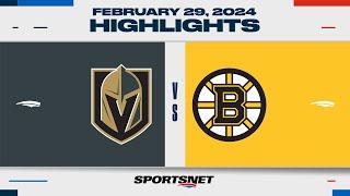 NHL Highlights | Golden Knights vs. Bruins - February 29, 2024