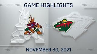 NHL Highlights | Coyotes vs. Wild - Nov. 30, 2021