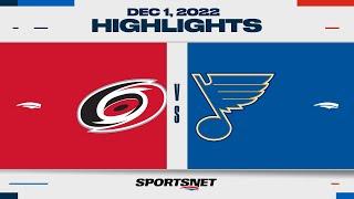 NHL Highlights | Hurricanes vs. Blues - December 1, 2022