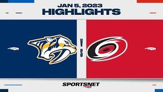 NHL Highlights | Predators vs. Hurricanes - January 5, 2023