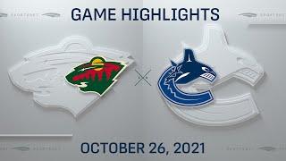 NHL Highlights | Wild vs. Canucks - Oct. 26, 2021
